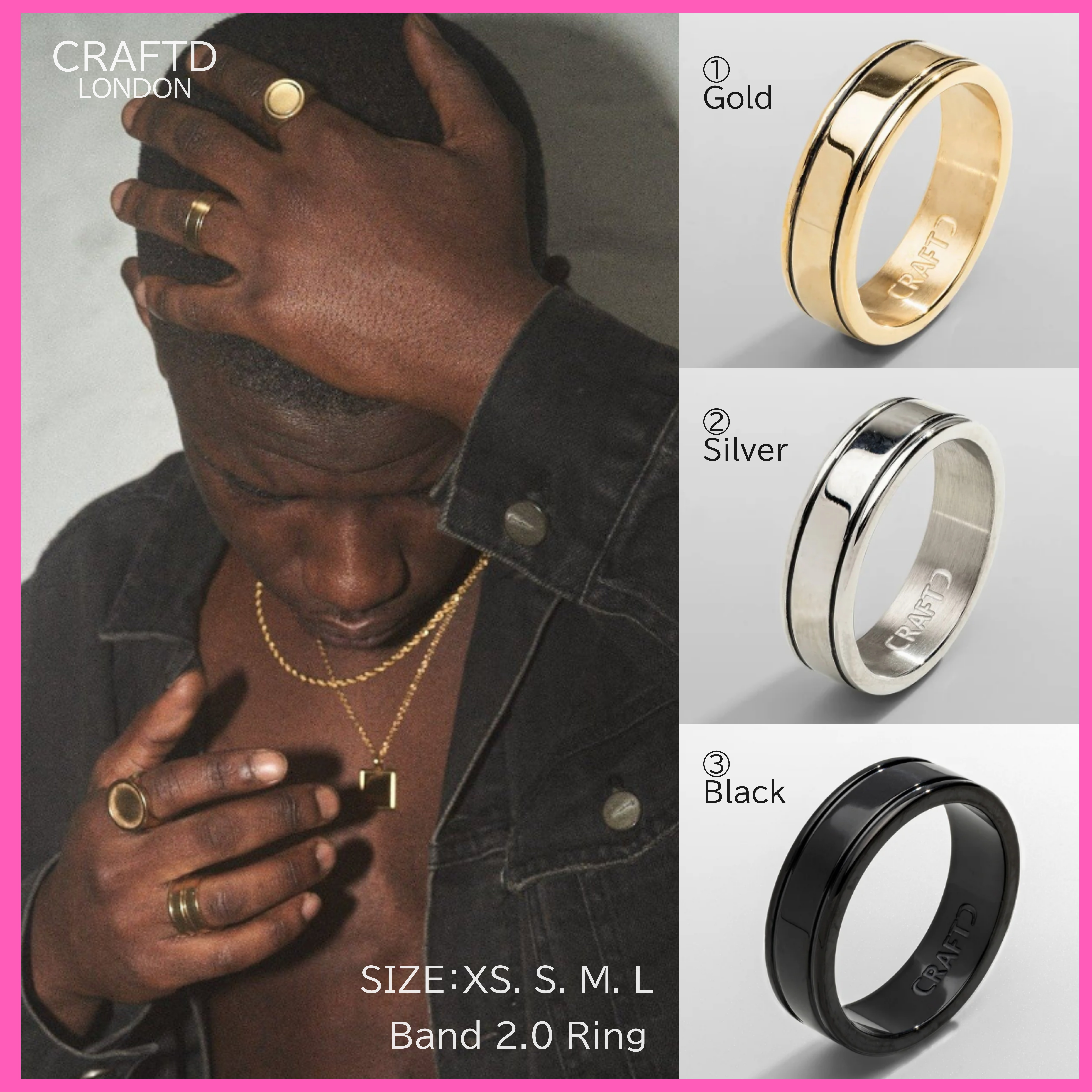送料関税込【CRAFTD London】Band 2.0 Ring☆(3色) 国内発送♪