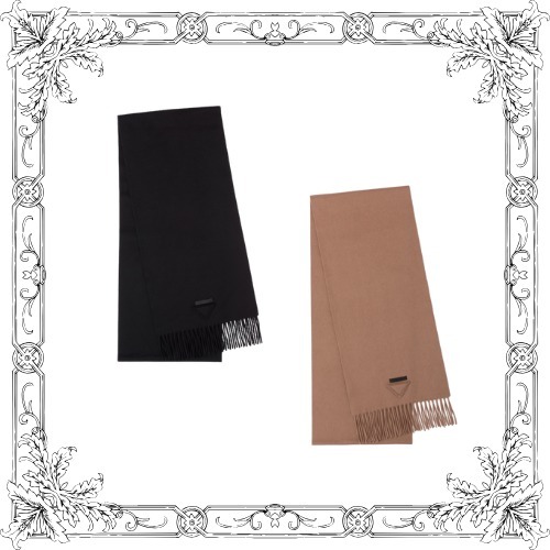 ［すぐにお届け］PRADA ソリッドカラー カシミヤ スカーフ