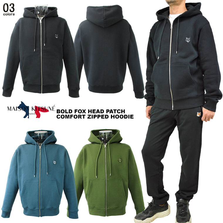 MAISON KITSUNE メゾンキツネ フォックスヘッドジップフーディ