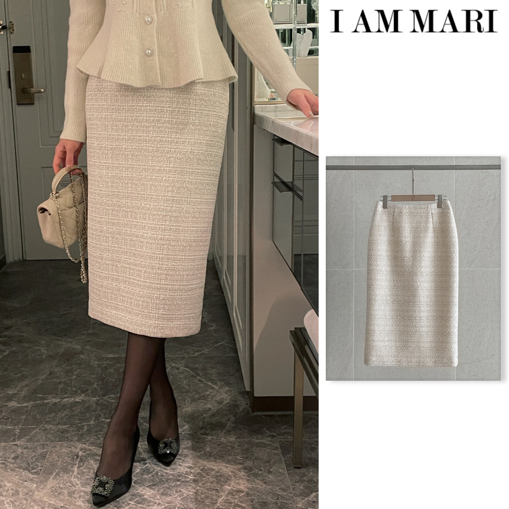【I AM MARI】24FW★ [MADE] Deiti Tweed H-Line Skirt