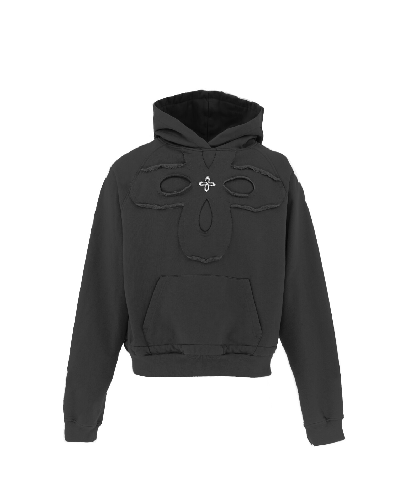 【SURGERY】[24FW] clover logo patchs sweat hoodie 'black'