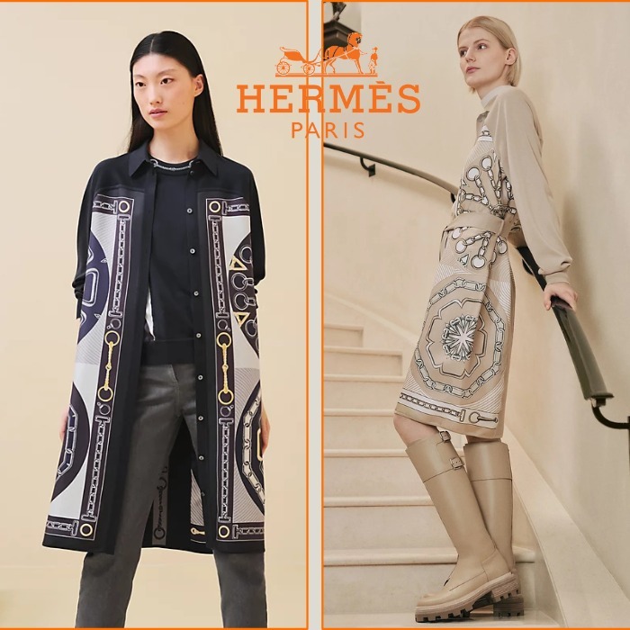 おしゃれ上品ドレスシャツ♪【HERMES】ツウィレイン シャツ