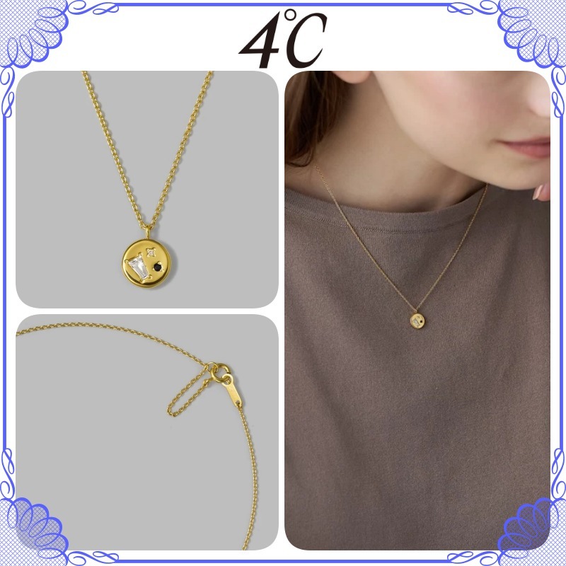 大人気!! 4℃ K18 シルバー リバーシブル コインネックレス