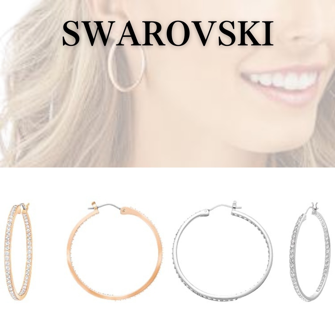 SWAROVSKI☆クリスタル パヴェ エッセンシャル フープ ピアス