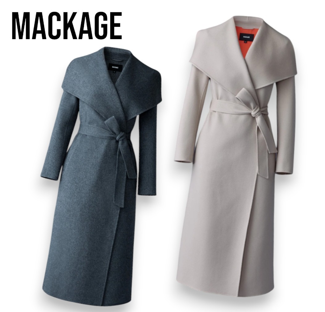 【Mackage】MAI-LST ダブルフェイス ウールストライプコート