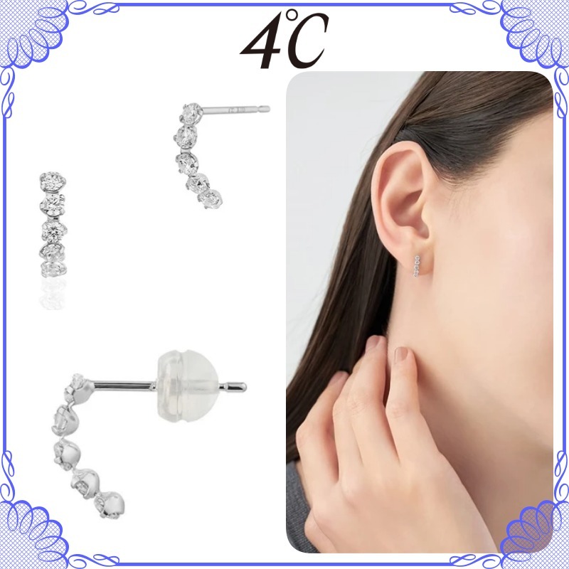 大人気!! 4℃ K10 ホワイトゴールド ジュエリー ピアス
