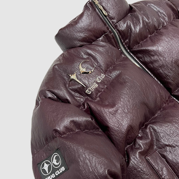 Thug Club】Leather Puffer Jacket サグクラブ