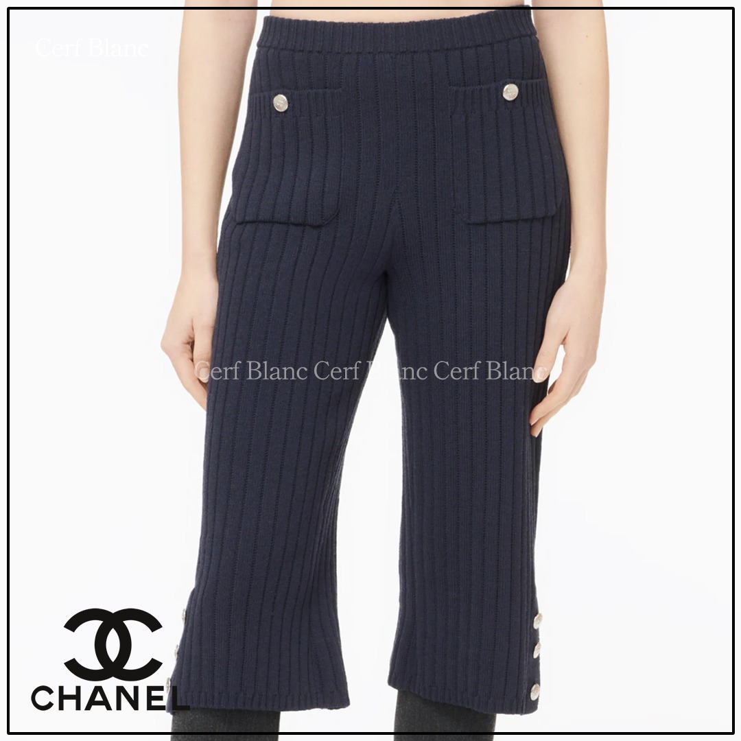 【夏にピッタリ♪】CHANEL バミューダパンツ CHANEL - CHANEL ライナー付き ウール バミューダパンツの通販