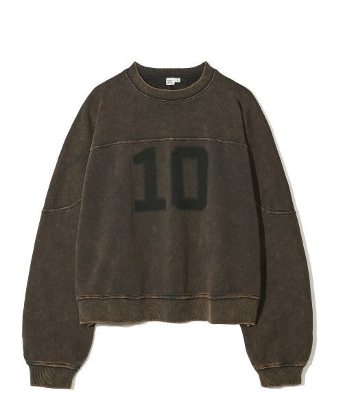 トップスその他 PARTIMENTO VTG Washed Number Rugby Sweatshirt Charcoal DP-24