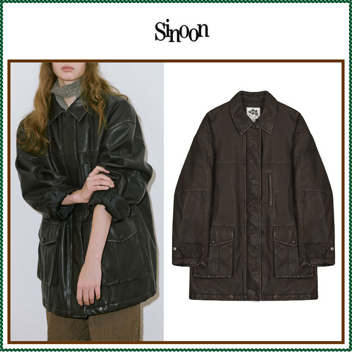 【Sinoon】 Washing Leather Half Jacket /追跡付