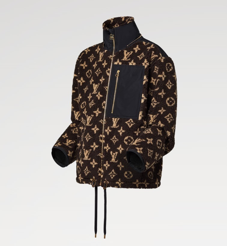 Louis Vuitton《モノグラム フリースパーカ》黒/マロン DHL 直営