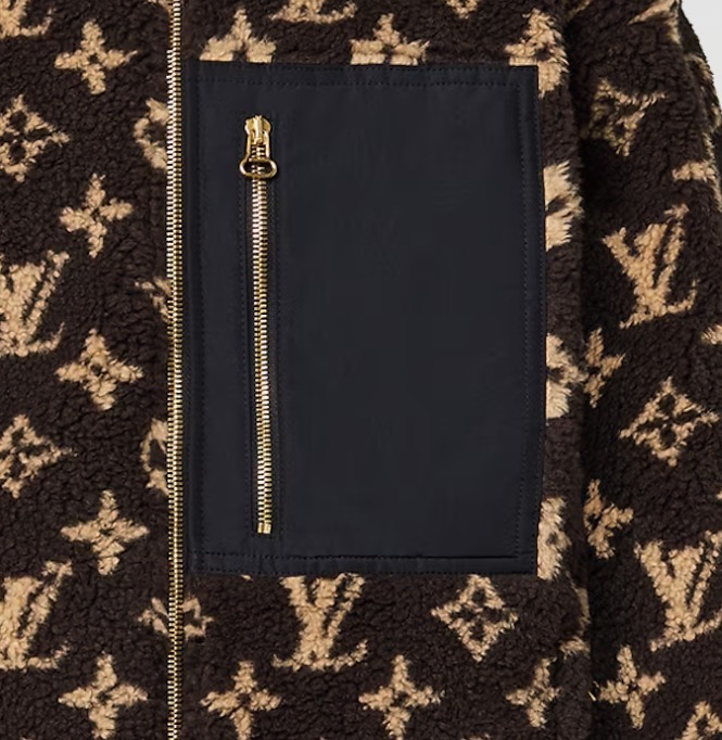 Louis Vuitton《モノグラム フリースパーカ》黒/マロン DHL 直営