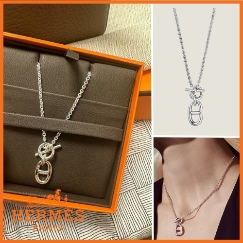 【HERMES】シェーヌダンクル ペンダント ネックレス 男女兼用