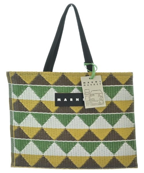 MARNI マルニ トートバッグ 白x緑x茶等(総柄) - 2108424O0175
