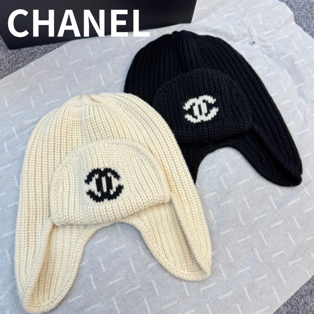 【ココネージュ♢】CHANEL *耳まで防寒ニットキャップ 帽子 2024年 秋冬 新作 CHANEL シャネル ニットキャップ ニット帽