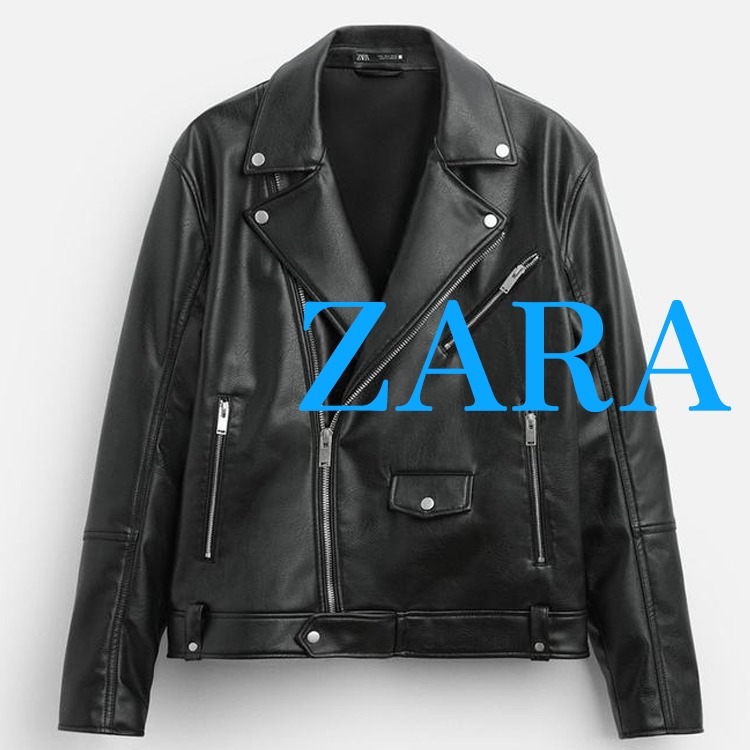 【ZARA】フェイクレザー ライダースジャケット 8491/400