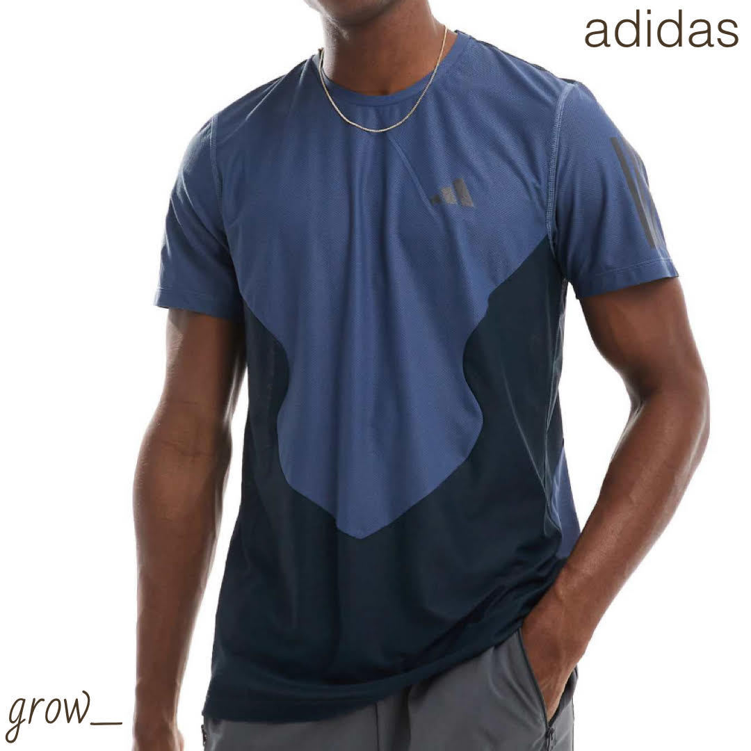 adidas Running Own The Run カラーブロック 半袖Tシャツ 送関込
