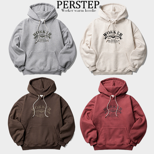 PERSTEP正規品★24AW★Worker warm 裏起毛パーカー