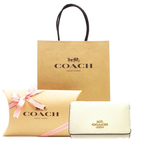 国内即発送 COACHコーチ キーケース クロスグレインレザー76741
