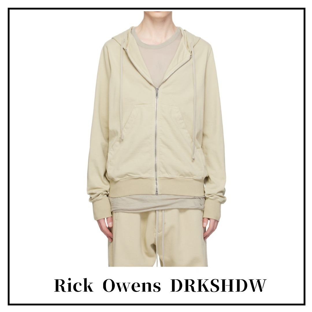 【RICK OWENS】DRKSHDW オフホワイト プルオーバーフーディ