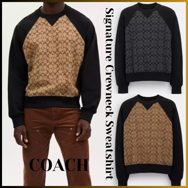 Coach★シグネチャー クルーネック コットン スウェットシャツ
