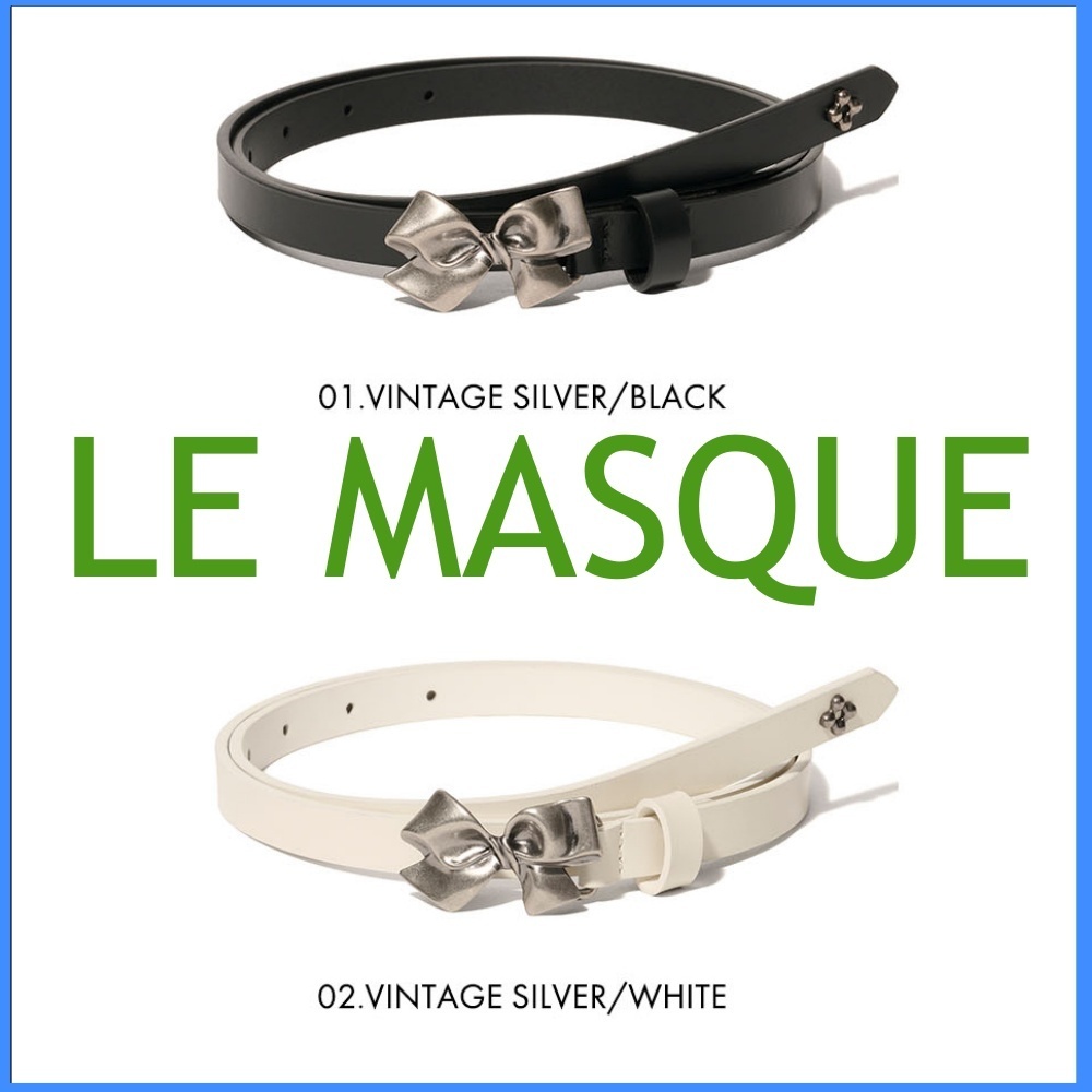 LE MASQUE◆BL002 リボン レディース レザー ベルト 12mm