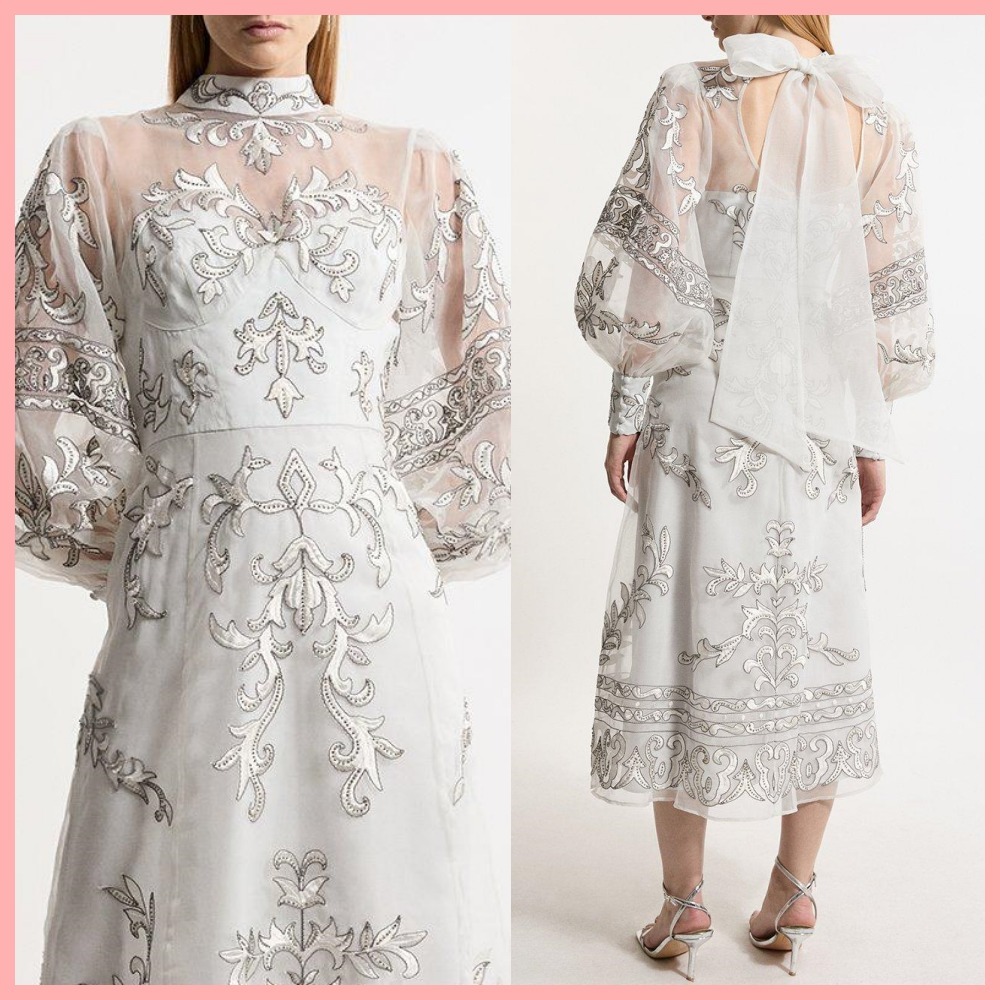 日本未入荷★Karen Millen ハイネックフレアドレス