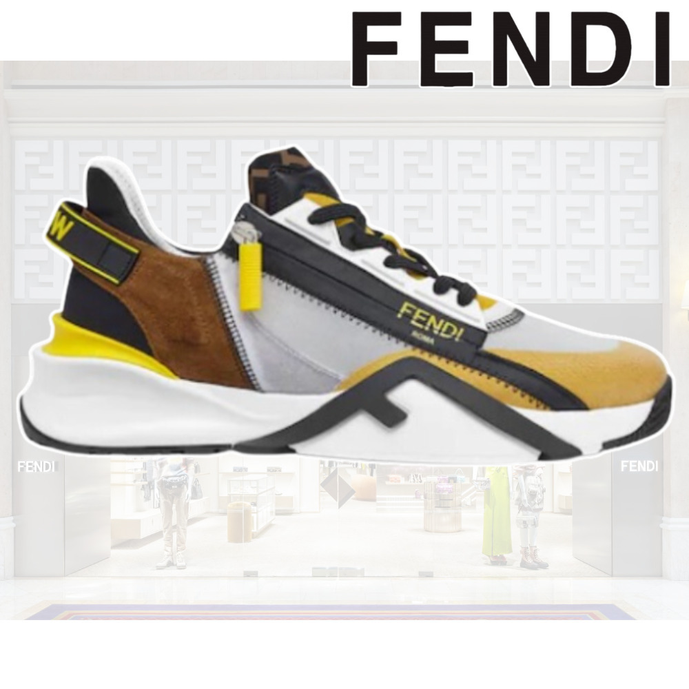 OUTLET【FENDI】MULTICOLOR☆Flow ロゴ ローカット スニーカー