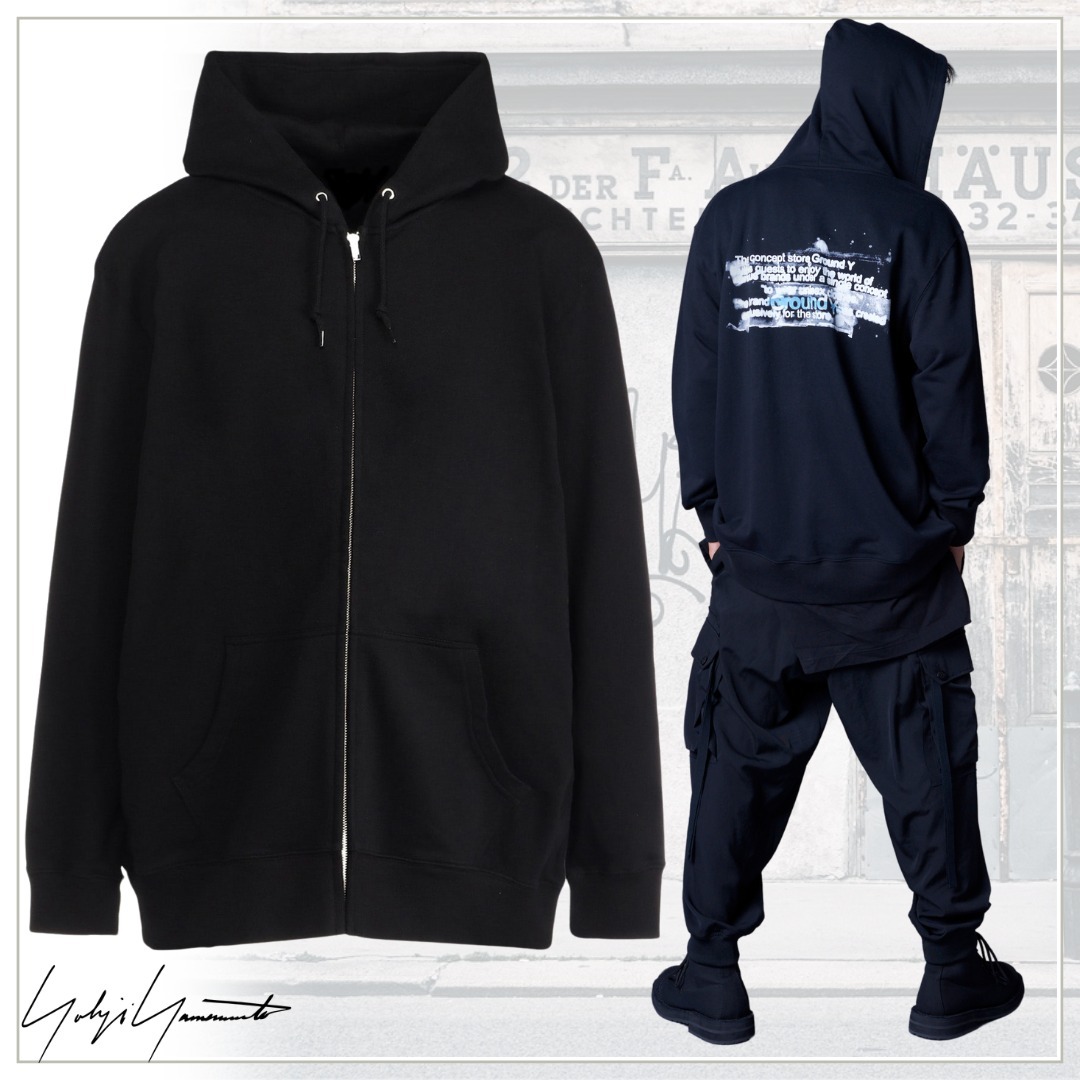 おしゃれ度UP【ヨウジヤマモト】CONCEPT GRAPHIC HOODIE