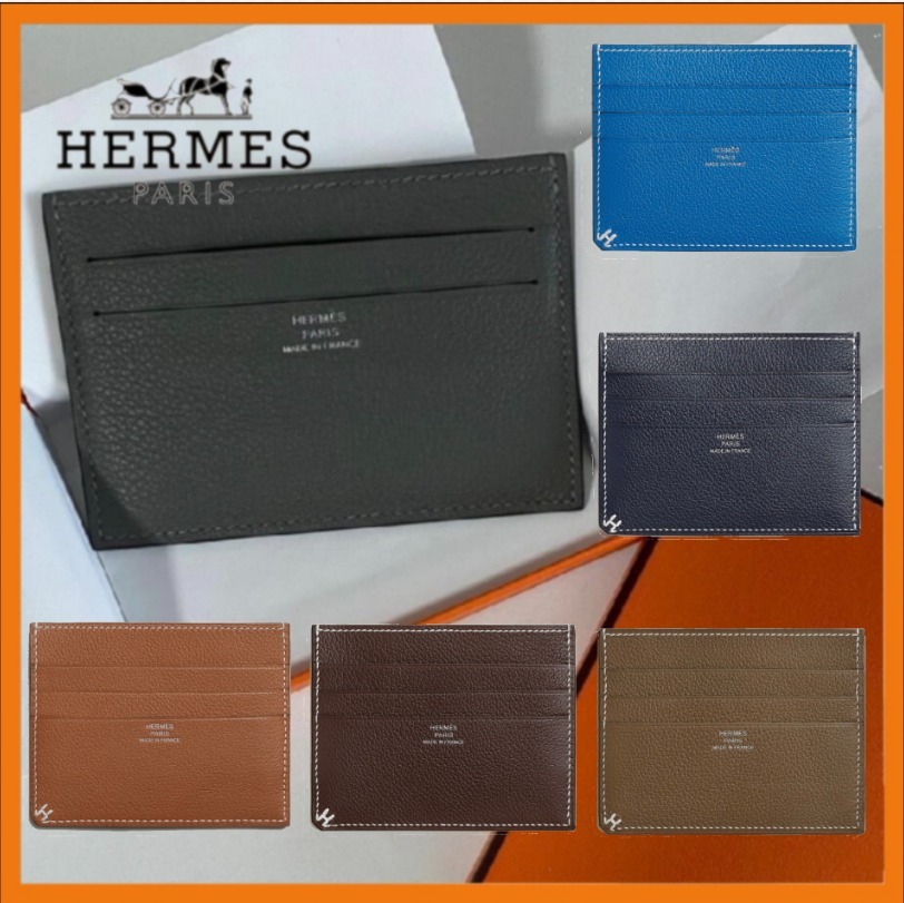 プレゼントにも】HERMES カードケース H Sellier Evergrain