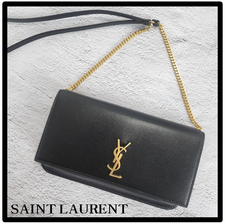 ☆関税込☆SAINT LAURENT★YSLモノグラム フォンホルダー★