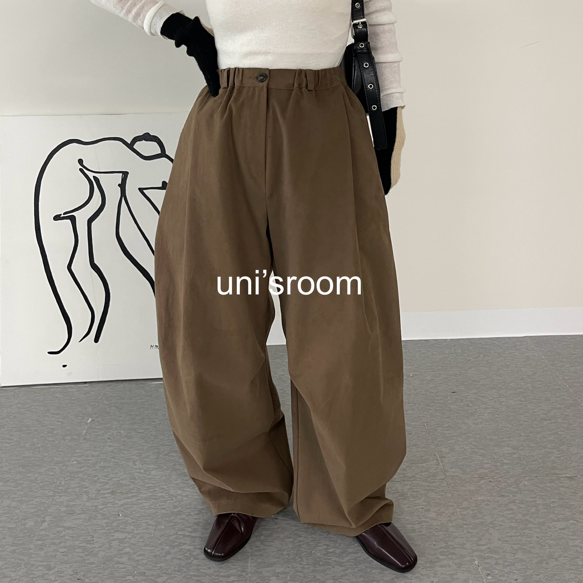 uni's room■2color ワイドラウンドチノパンツ SK-SS24-05