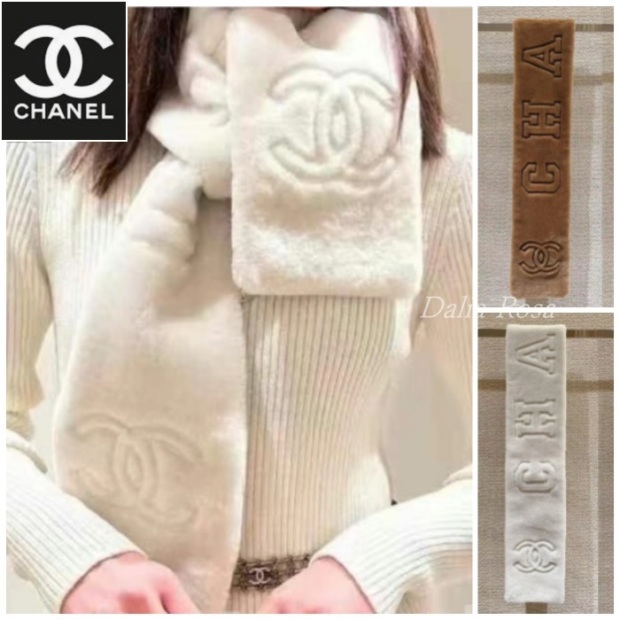 フェミニンさ溢れるお洒落コーデに♡【CHANEL】マフラー