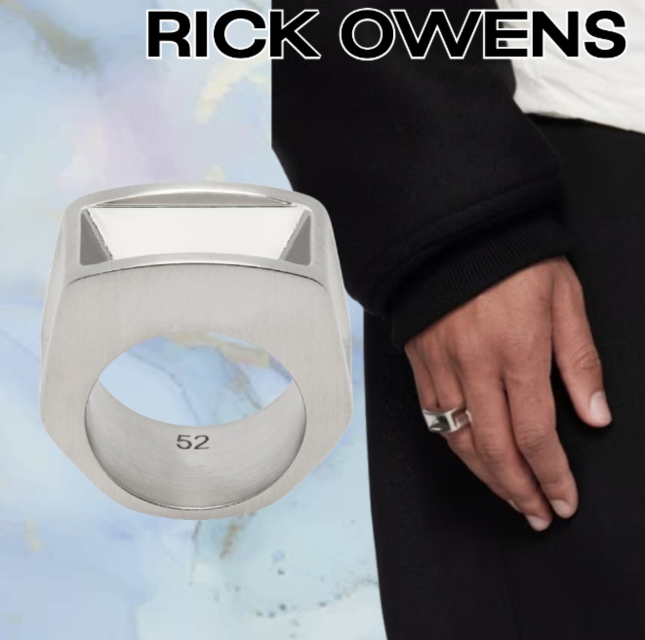 New♪【Rick Owens】 シルバー Porterville Imploded リング