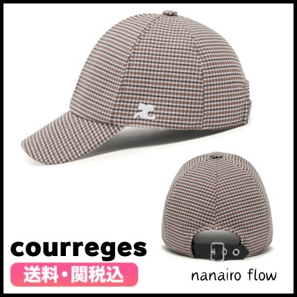 ★courreges★ ゴーゴーチェック ウールキャップ 送料関税込
