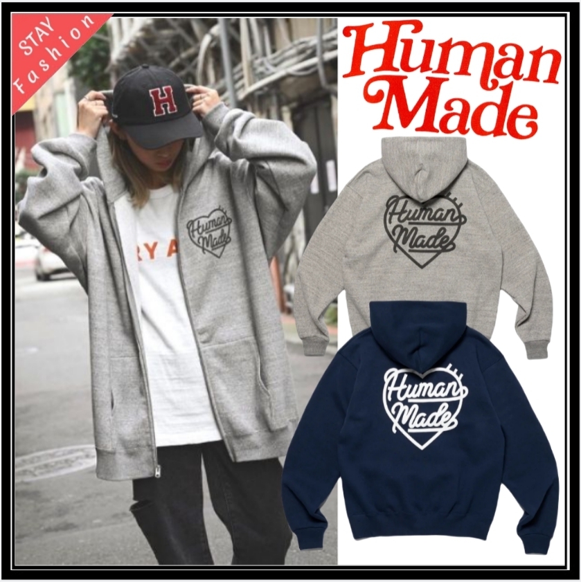 ★BTS愛用ブランドレア!HUMAN MADEハートジップパーカー