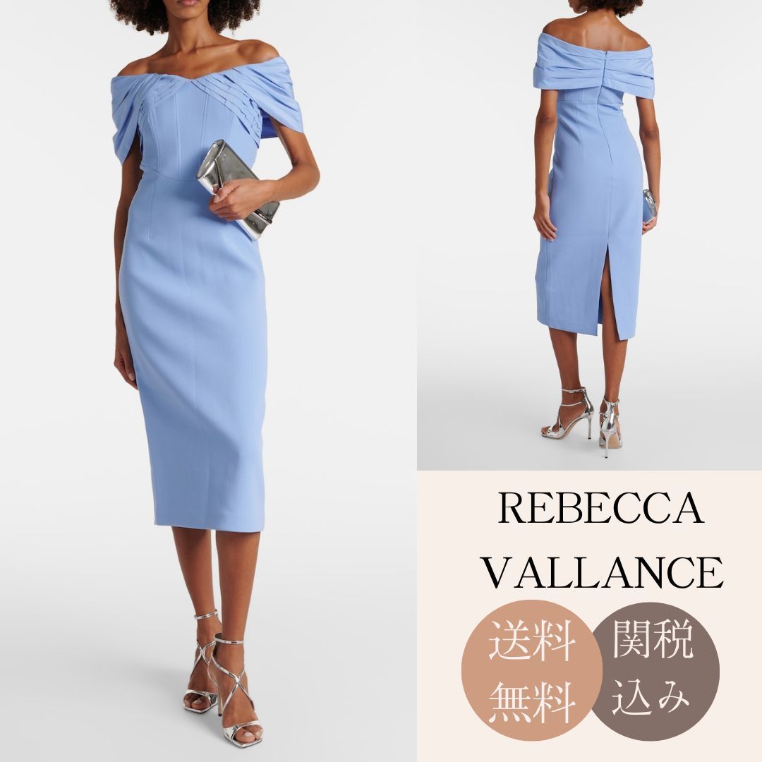 【REBECCA VALLANCE 】Juliana クレープとタフタのミディドレス