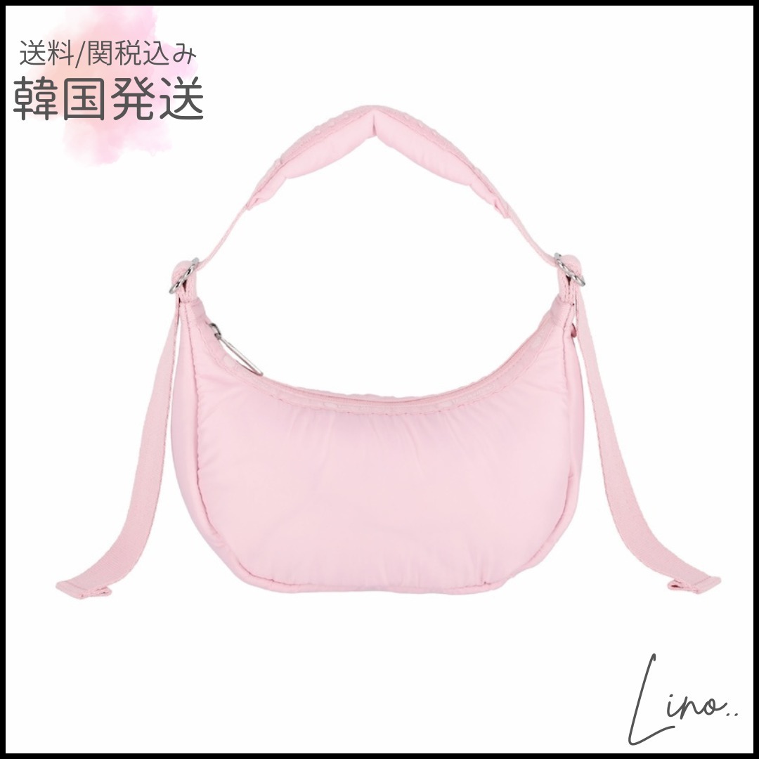 【GLOWNY×LeSportsac】 GY MINI CRESCENT HOBO (PINK PETAL)
