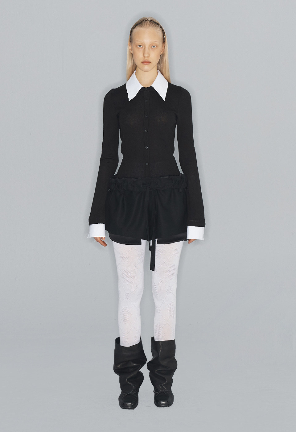 [OPEN YY] / ☆ 24FW ROLLED WAIST MINI SHORTS / BLACK
