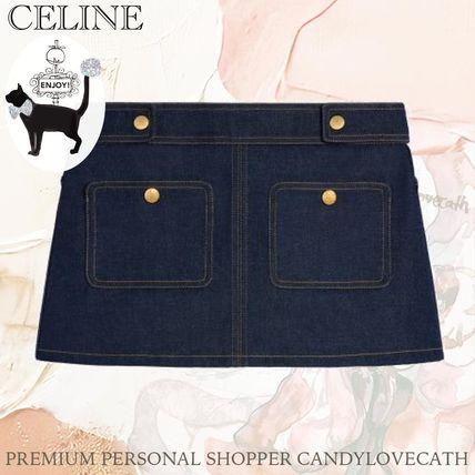 送料込み☆CELINE ミニスカート ローウォッシュ デニム DENIM MINI SKIRT CELINE(セリーヌ) - 海外通販のBUYMA