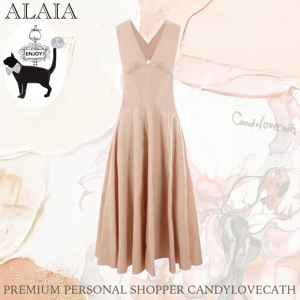 ワンピース ALAIA JAPANESE POPLIN SLEEVELESS DRESS