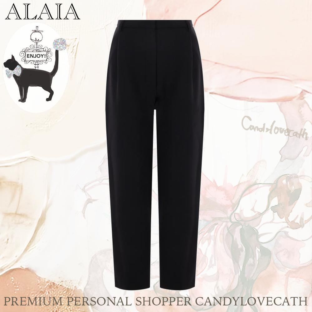 パンツ ALAIA WOOL BLEND CURVED-LEG PANTS