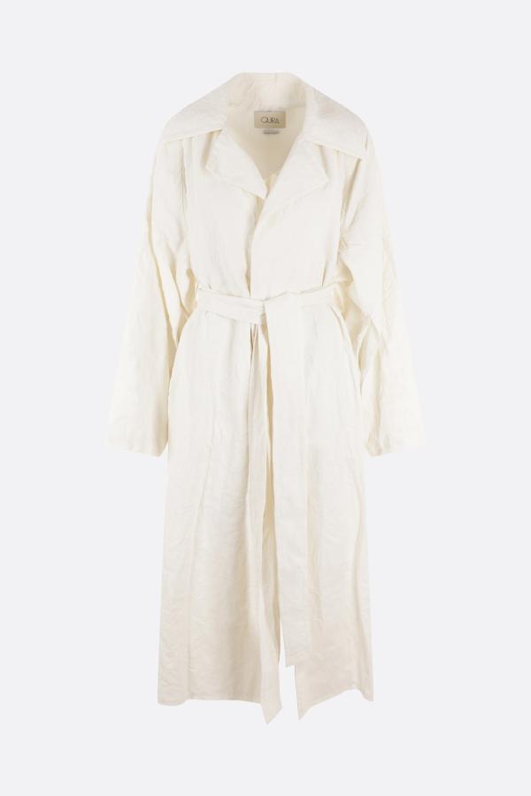 トレンチコート QUIRA WRINKLED LINEN OVERCOAT