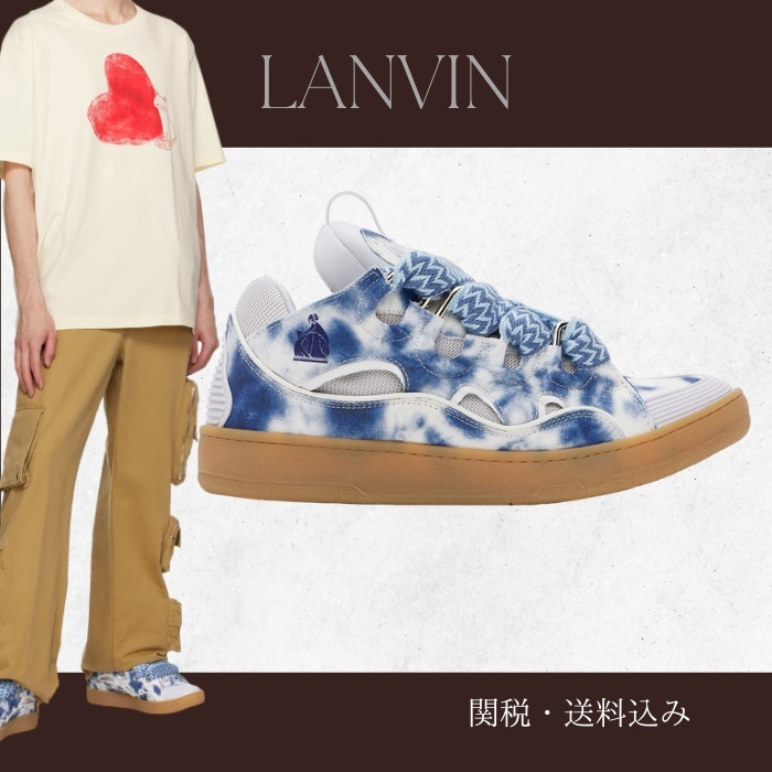 Lanvinランバン★ブルー Curb ウォッシュデニム スニーカー