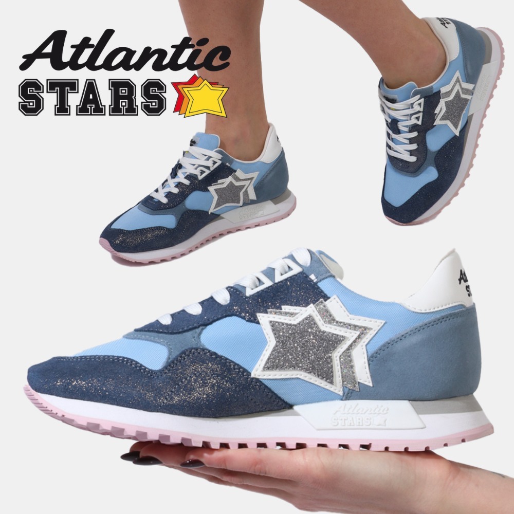 関税送料込♪Atlantic STARS/ブルー ＆ シルバー スニーカー