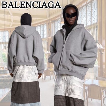 BALENCIAGA バレンシアガ パーカー グレー S 2008825M0176 Balenciaga サテン パーカー | グレー | FARFETCH JP