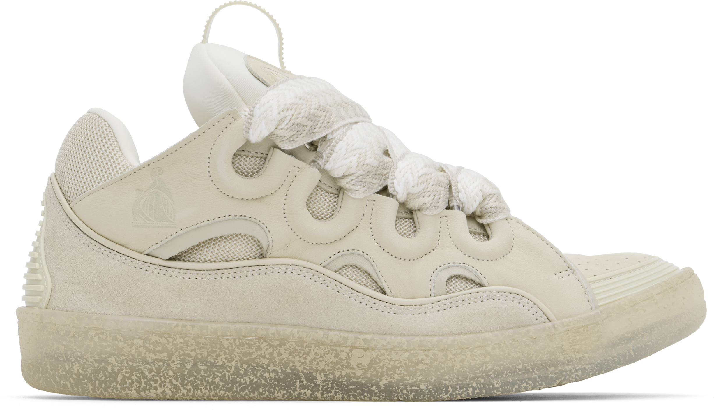 【関税込み】Lanvin オフホワイト Curb レザースニーカー