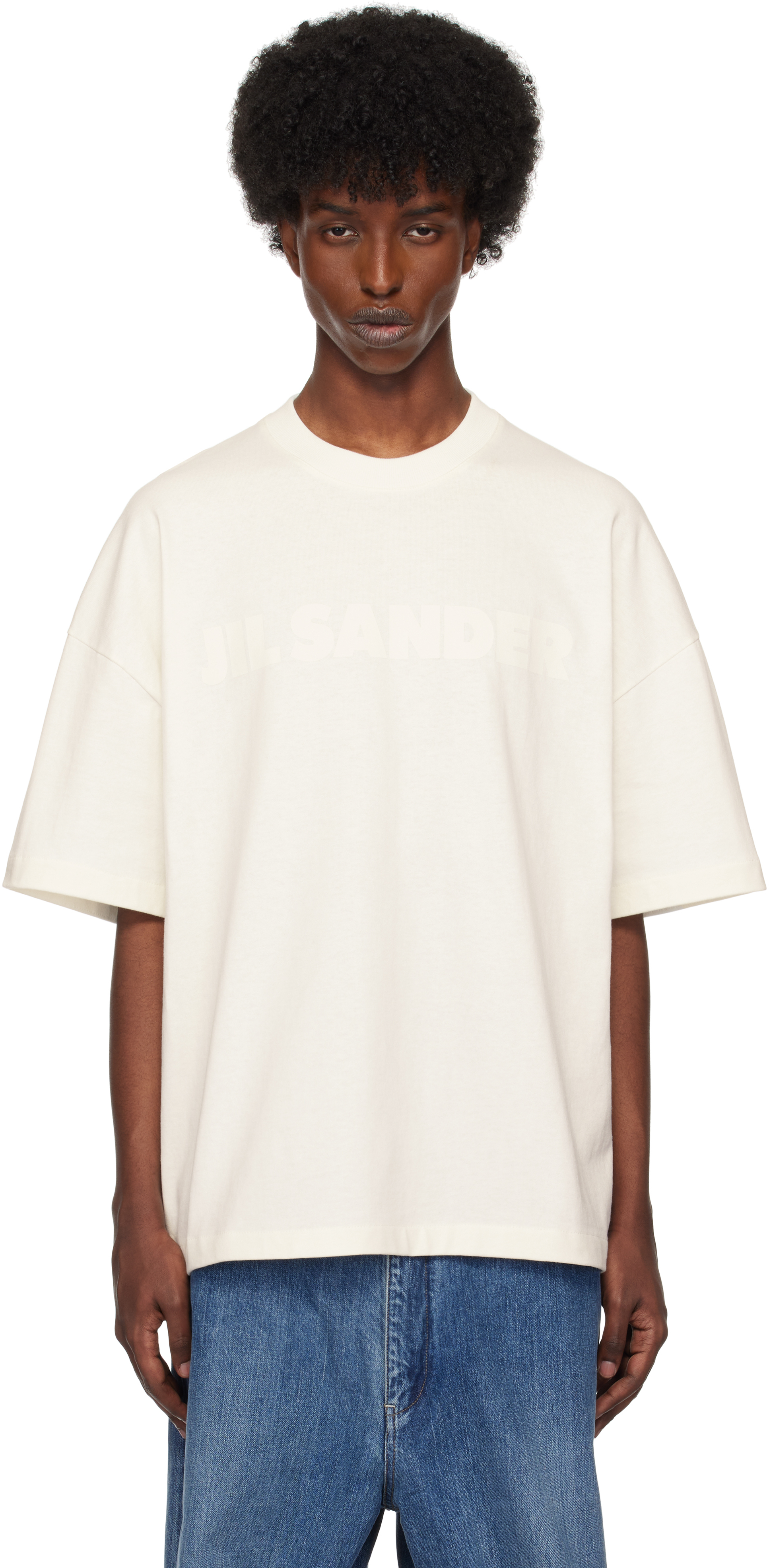 【関税込み】Jil Sander オフホワイト ロゴ Tシャツ