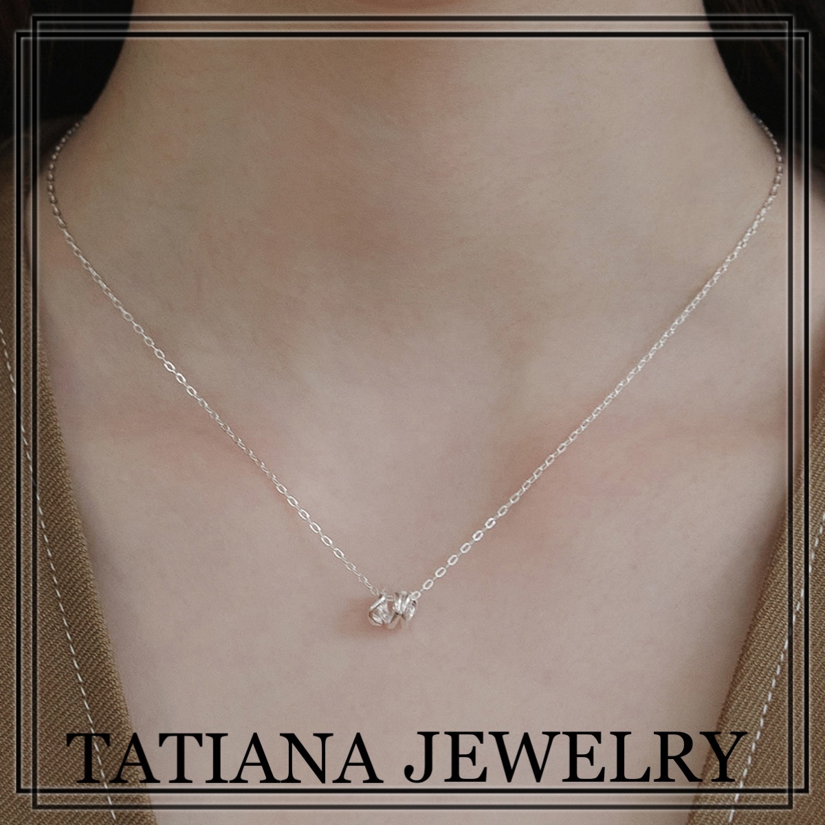 【TATIANA】(Silver925) Ripple Curl Pendant Necklace 韓国発