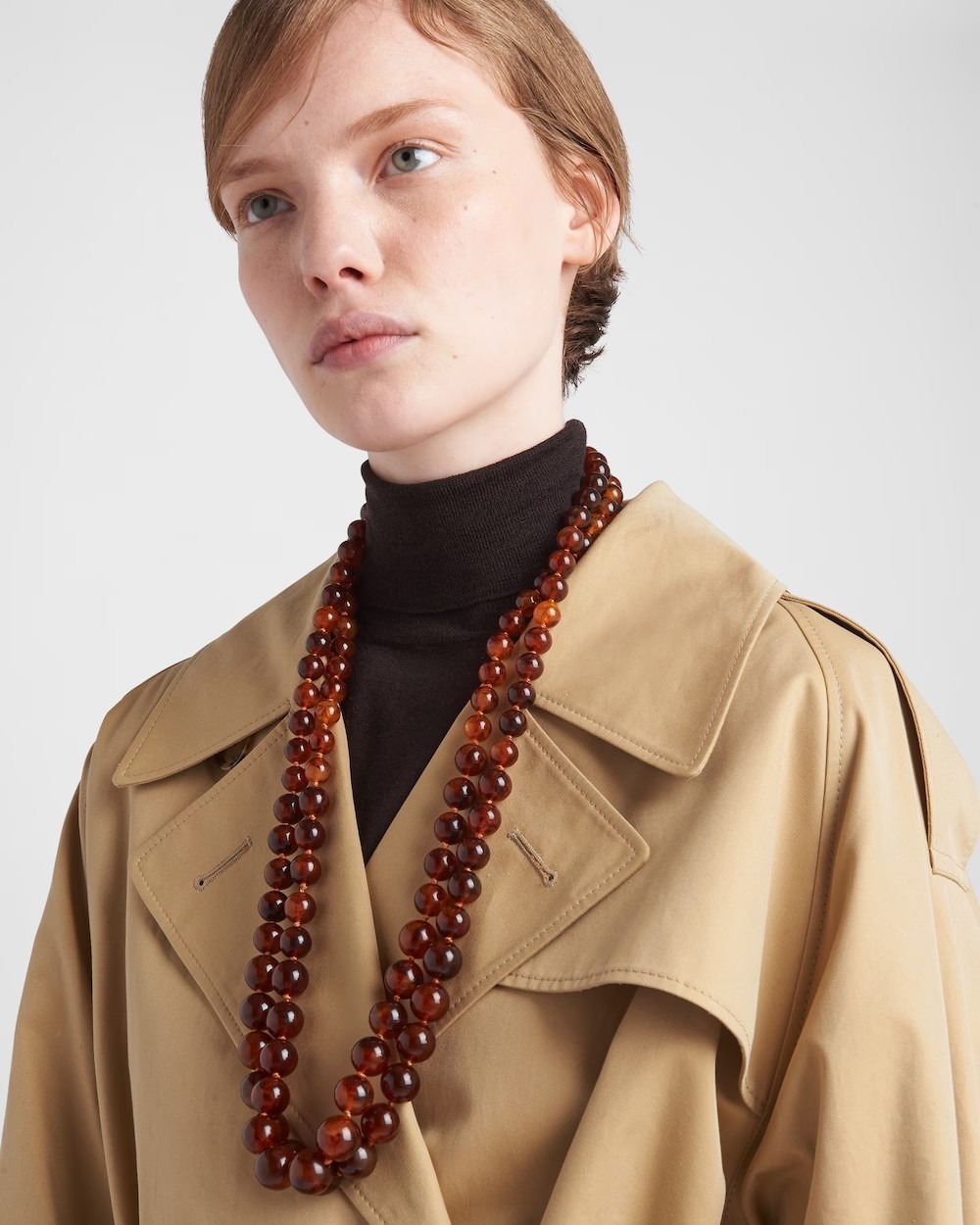 《送料無料》PRADA Cotton twill trench jacket